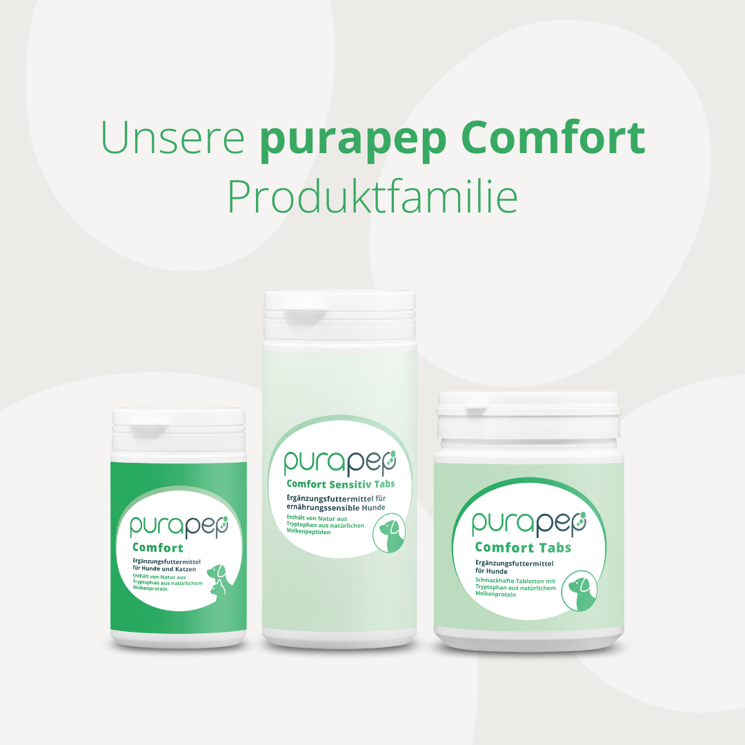 Drei Dosen purapep Comfort Tabs, Pulver Sensitiv